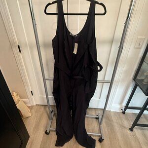 Abercrombie & Fitch Black Buttondown Sleeveless Jumpsuit